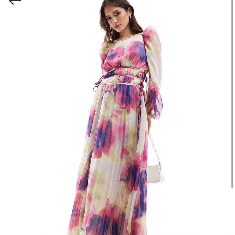 asos watercolor floral dress